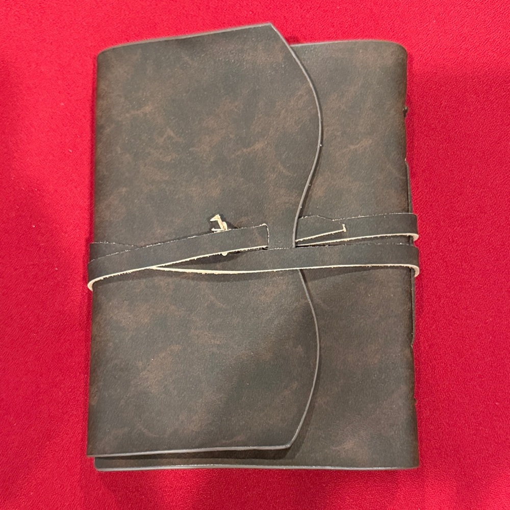 Classic Brown Leather Wrap Journal  New in Box